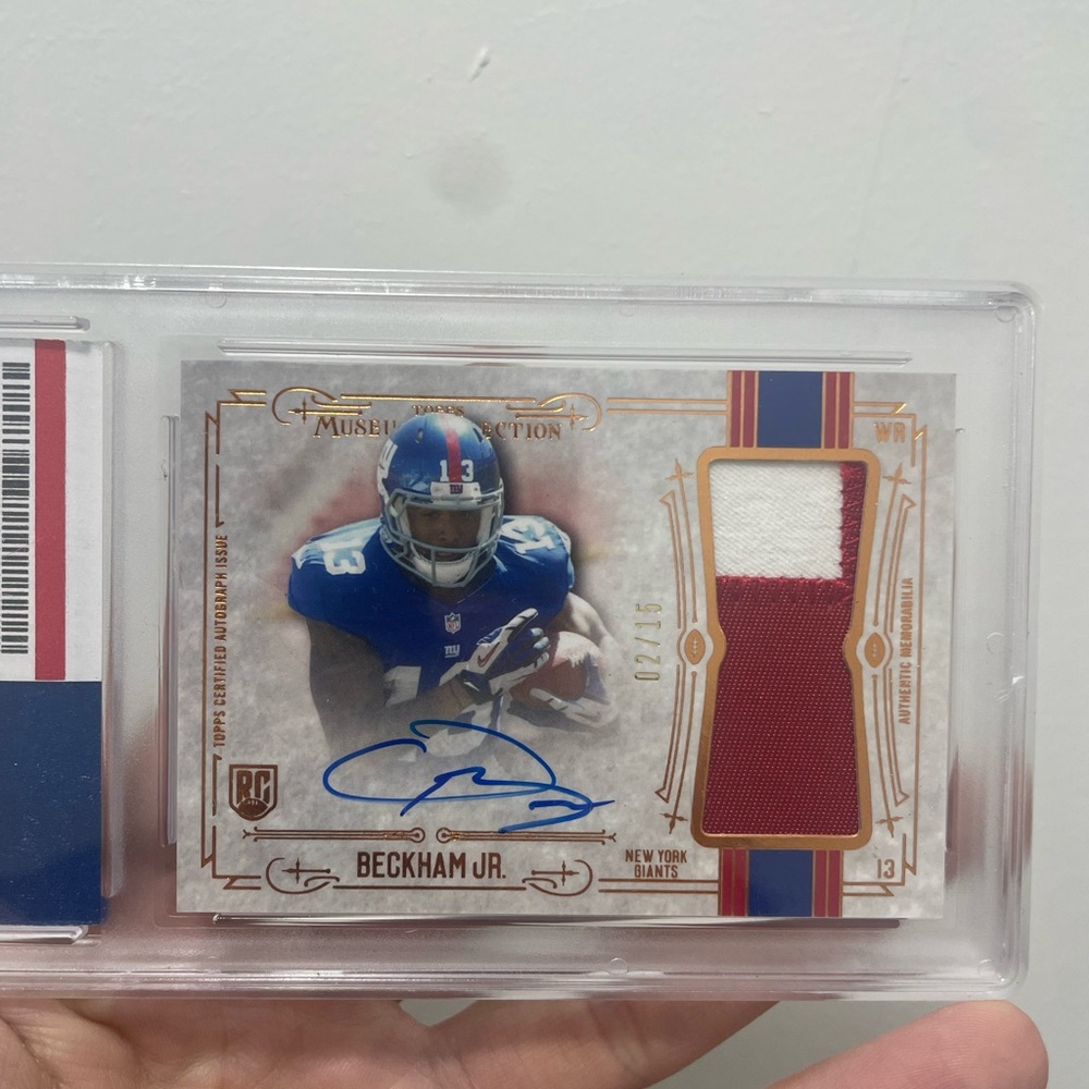 New York giants Odell Beckham rookie card auto relic 02/15